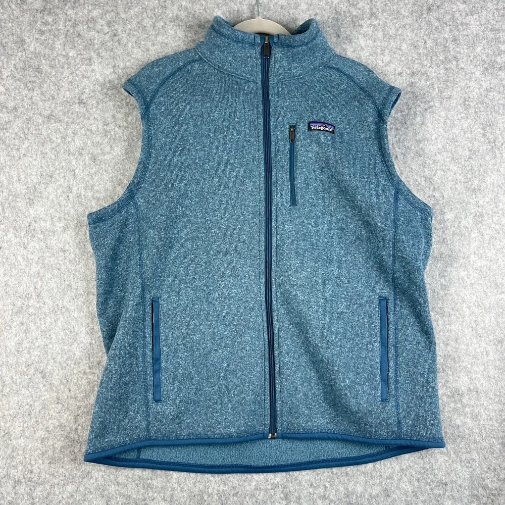 Patagonia Better Sweater Vest Mens XXL Blue Full Zip Outdoor Hiking Camping